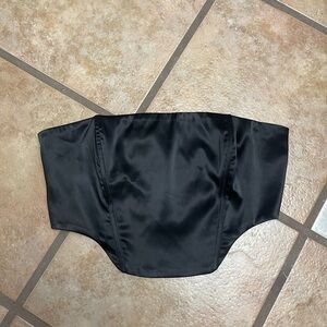 Elegant Black Satin Crop Top